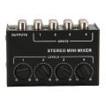 Passive Mixer 4 Channel Line Mixer Mini Sound Mixer Stereo Line Mixer for Tuning Mixing Instruments Playback Devices. 