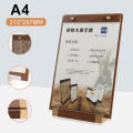 A4/A5 Size Menu Clipboard Lightweight Solid Walnut Wooden Display Board High-grade Price List Holder for Coffee Shop Restaurant. 