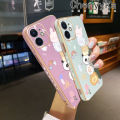 Chenyyka For Samsung galaxy A04 M04 F04 A04E A03 Core A03S Case Cartoon Cute Animal Luxury Plating Side Edge Pattern Shockproof Phone Cases Soft Silicone Square Camera Lens Protection Cover. 