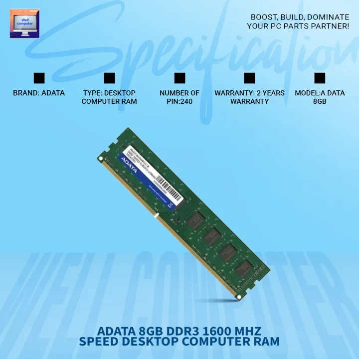 AData%208GB%20DDR3%201600%20MHz%20Speed%20Desktop%20Computer%20RAM%20-%20Image%203