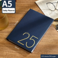 One Page Per Day Planner High Quality PU Cover 365 Days Notebook 2025 Edition A5 Size Agenda for Work Office Professional. 
