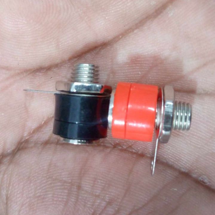 1Pair- FEMALE Banana SOCKET 4mm Lantern Head RED & BLACK Socket Screw Terminal Cables Connector