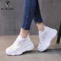 PLOVER Summer Mesh Breathable Clunky Sneakers Women 2024 New Casual Sports All-Match Platform Light Work Shoes.