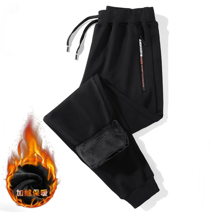 Fleece-Lined%20Track%20Pants%20Men's%20Loose%20Thick%20Warm%20Sweatpants%20Men's%20Autumn%20and%20Winter%20Casual%20plus%20Size%20Outer%20Wear%20Ankle-Tied%20Long%20Pants%20-%20Image%202