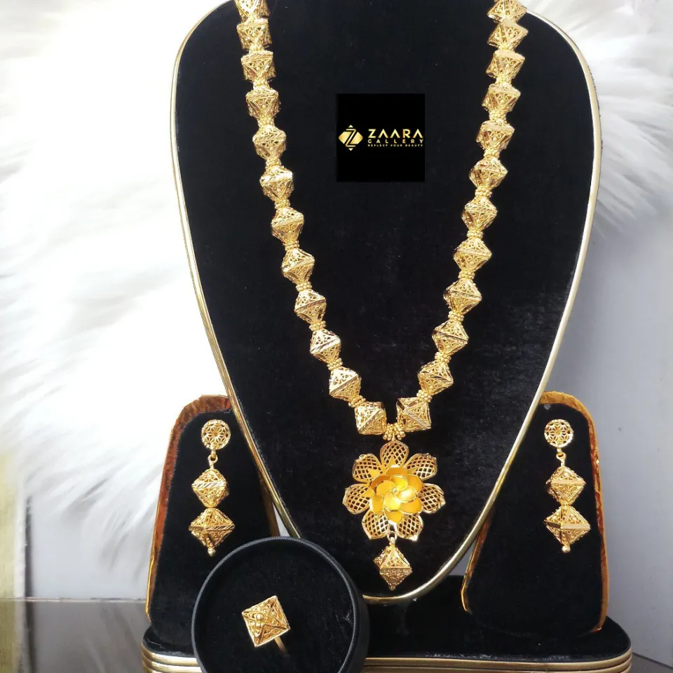 Forming Gold Plated Gram Gold Color Polish Bridal Necklace