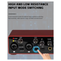 Sound Card Professional Audio Interface for 48V Microphone Musical Instrument Recording.