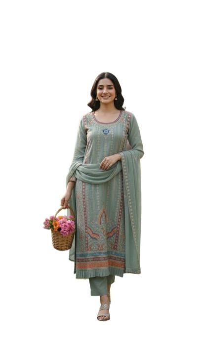 Readymade Georgette Embroidary Party Four Pice For Women
