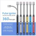 Windproof 360 Degree Free Rotation BBQ Lighter USB Rechargeable Electric Arc Lighter for Candle Kitchen-multicolour. 