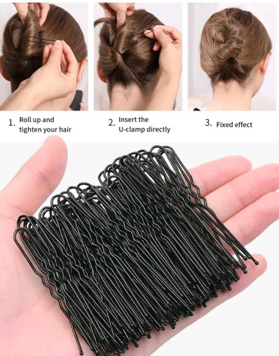 50pcs Bold Black U shape Hair Clip Pin For Bun messy Hairstyle U shaped Hair Forks Clips Hair Grips Daraz .bd