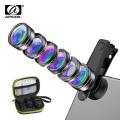 APEXEL Universal 6 In 1 Phone Camera Lens Kit Fish Eye Lens Wide Angle Macro Lens CPL/StarND32 Filter for Almost All Smartphones. 