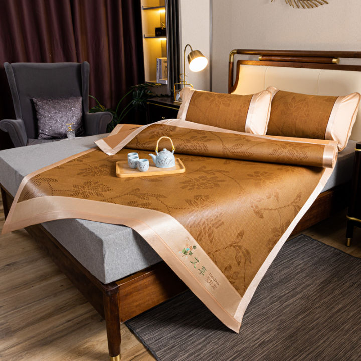 summer%20natural%20rattan%20mat%20bedding%20air%20conditioner%20foldable%20ice%20silk%20jacquard%20wormwood%20cool%20mat%20student%20dormitory%20wholesale%20-%20Image%204