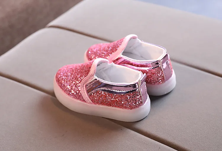Casual Shoes Pink Glitter Baby Shoes Children's Luminous Shoes