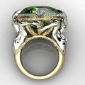 HOYON 14K Yellow Gold Color Emerald Gemstone Ring for Women Fine Anillos De Anel Bijoux Femme Jewellery Bizuteria Jade Free Ship. 