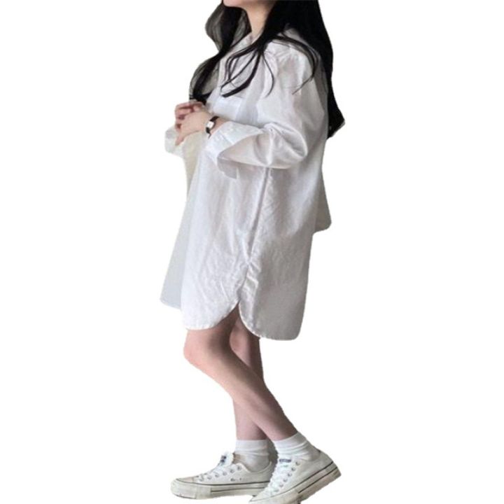 Korean%20Style%20Simple%20Elegant%20Lapel%20Shirt%20Dress%20Women's%20French%20Style%20Loose%20Casual%20Bandage%20Dress%20Inner%20Wear%20Shirt%20Dress%20-%20Image%205