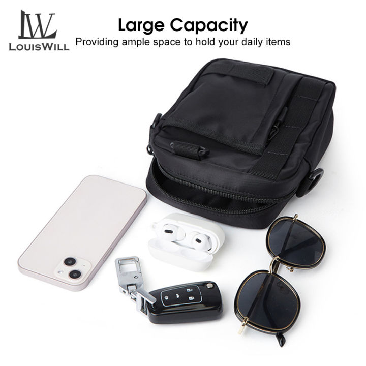 LouisWill%20Men's%20Small%20Bag%20Oxford%20Cloth%20Bag%20Scratch%20Resistant%20Bag%20Lightweight%20Mini%20Hanging%20Bag%20/%20Shoulder%20Bag%20Extra%20Small%20Single%20Shoulder%20Mini%20Small%20Hanging%20Bag%C2%A0Small%20Backpack%20Multi%20Compartments%20Bag%20-%20Image%202