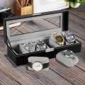 Pro Case 6 Slots Leather Watch Box Original Watches Display Case. 