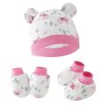 3pcs/set Cotton Newborn Cap with Anti Scratch Mittens and Foot Cover Infant Warm Headwear Baby Gloves with Socks Set Bzzo.