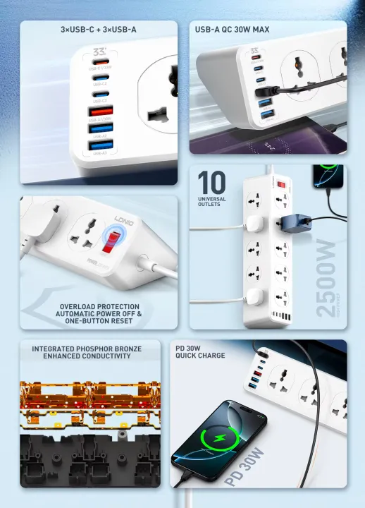 LDNIO%20SC10610C%20Power%20Socket%20Extension%20Universal%20Power%20Strip%20With%2010%20Outlets%202M%20-%20Image%205