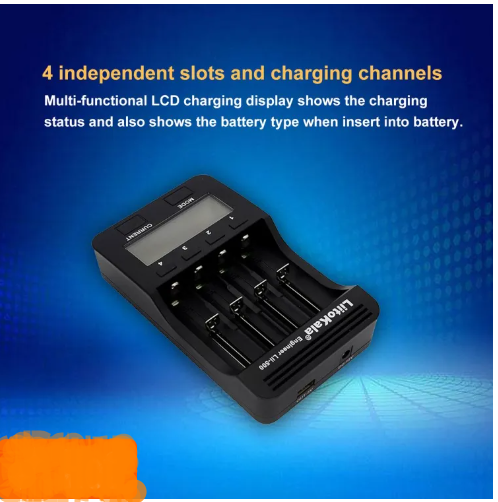 Liitokala Lii - 500 4 - Slot LCD Smart Universal Charger - Ideal for 18650 and 26650 Batteries - Durable & efiicient