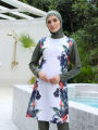 3/4PCS Islamic Swimwear with Shawl Beach Wear Muslim Swimming Suit for Women Modest Long Sleeves Full Cover Burkini Swimsuit. 