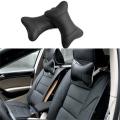 Pvc Leather Car Neck Pillow, Headrest Pillow (2 Piece) - Black. 