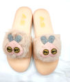 Soft  Rubber Slides Sandal Shoes For Women Upper Wool Design Multy Colour & Design. 