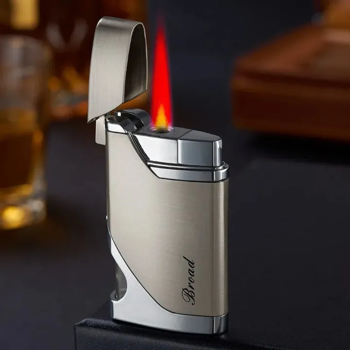 HOT%20Metal%20Windproof%20Torch%20Turbine%20Butane%20Gas%20Lighter%20Outdoor%20Cigar%20Kitchen%20Barbecue%20Blue%20Flame%20Large%20Fire%20Lighter%20Men's%20Gift%20-%20Image%203