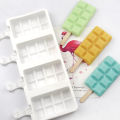 Silicone Ice Cream Mold – 4-Hole Small Block Shape, BPA-Free Ice Pop & Ice Cream Maker. 