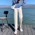 New Clothes 4XL 5XL Mom Straight High Waist Jeans Women Classic Beige Black Kan Denim Pants Brand Pure Color Cowboy Trousers. 