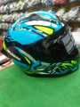 VEGA BOLT BLACK NEON BLUE HELMET.