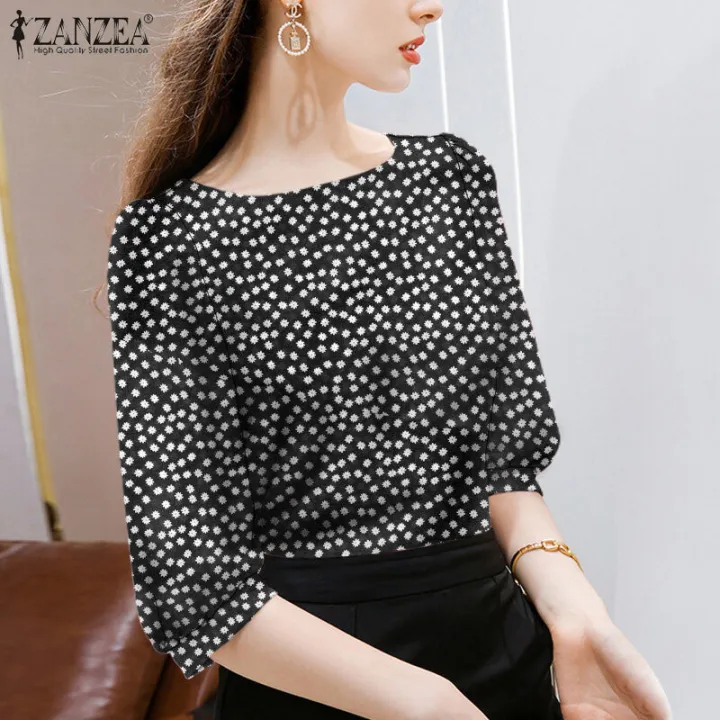 ZANZEA%20Women%20Business%20Casual%20Floral%20Printed%20Tops%20Office%20OL%20Workwear%20Square%20Neck%20T-Shirt%20#11%20-%20Image%206