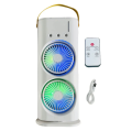 Double-Headed Air Cooler Mist Fan (DA:232) 3 Speeds Rechargeable Desk Air Cooler Night Light with Remote. 