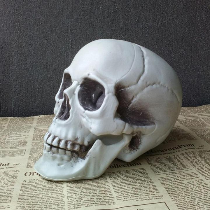 Halloween Artificial Skull Head Model Skull Bone Scary Horror Skeleton Ornament Creek