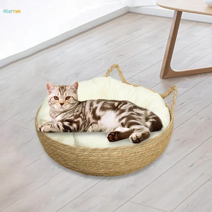 Cat%20Bed%20Basket%20Kennel%20Round%20Cat%20Scratch%20Mat%20for%20Small%20Dogs%20Large%20Cats%20Kitten%2045cmx15cm%20-%20Image%203