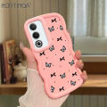 Hontinga for OPPO A3 Pro A3 A3X 4G 5G Back Cover Small Black Butterfly Pattern Luxury Phone Cover Soft Silicone Macaron Wave Mobile Case.