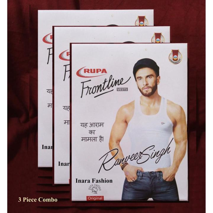 Indian Rupa Frontline Cotton Vest For Men-3 Piece