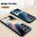 Phone Case for Samsung Galaxy S24 Back Cover Couple Starry Moon Glossy Glass Meteor Start cover For Samsung Galaxy S24 Ultra Plus Cover Cases. 