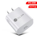 PD 20W Fast Charging USB C Wall Mount Charger. 