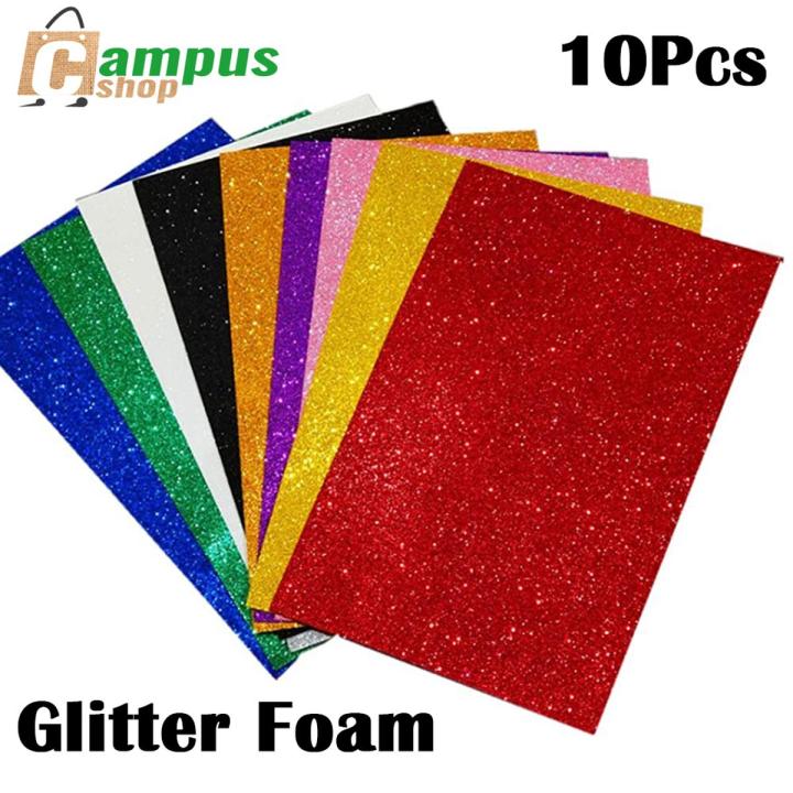 Glitter Foam Sheet 10pc Multicolour Set (Small)