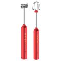 ZOROOM USB Rechargeable Electric Whisk Egg Beater Handheld Coffee Blender Household Milk Shaker Mixer Frother Foamer Red. 