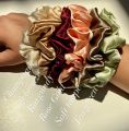 2 Pcs Colorful Silk Scrunchie Hair Band Bracelet Set For Grils.