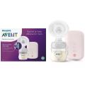 Philips Avent Electric Single Breast Pump SCF395/11, Personalised Experience, Flexible Silicone Cushion, Bottle, Natural Motion Technology, Quiet Motor, Pink, White. 