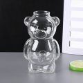 Cartoon Bear Shaped Coffee Mug Cute Bear Mug Glass Cup With Straw Transparent Creative Glass Juice Cup Milky Tea Cup.