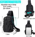 Men Sling Bag Shoulder Backpack - Long Keeper Chest Bag Walking Cycling Daypack.