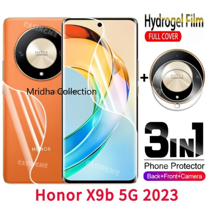 3in1 Protector Combo Pack for Honor X9b 5G (Front Hydrogel Screen Protector Poly + Back Hydrogel Poly Protector + Camera Lens Protector)