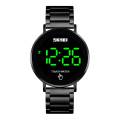 SKMEI 1550 Black Stainless Steel Digital Watch For Men - Black.
