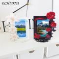 Heavy Duty Photocard Holder Kpop Photocard Holder Elegant Acrylic Flower Theme Stand for Mini Idol Photos Heavy Duty Table Decoration Southeast Asian Buyers' Favorite.