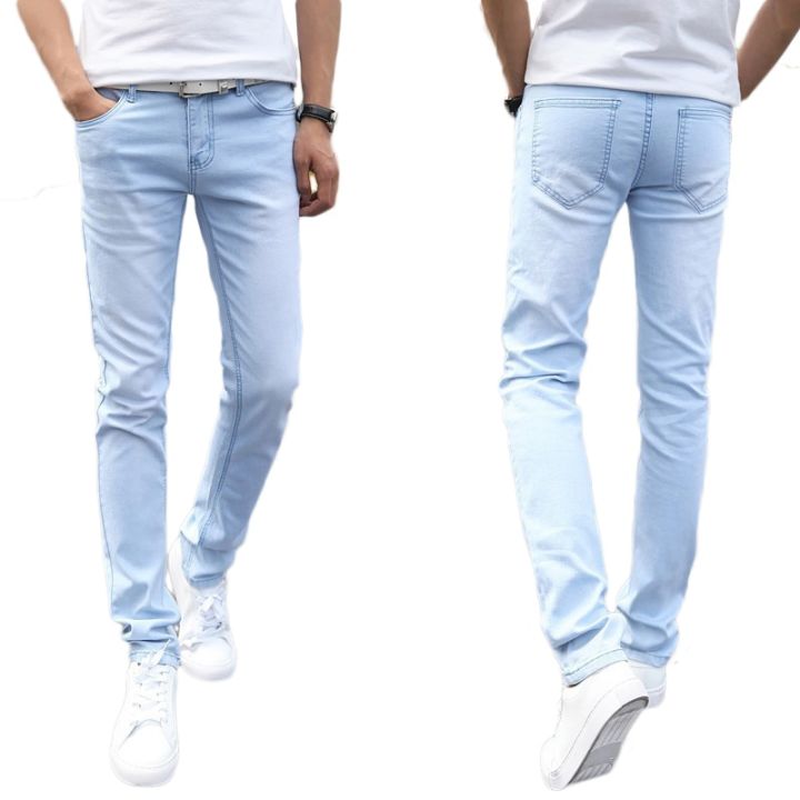 2023%20New%20Fashion%20Men's%20Casual%20Stretch%20Skinny%20Jeans%20Trousers%20Tight%20Pants%20Solid%20Colors%20Cotton%20Stretch%20Denim%20Pants%20Cowboy%20Trousers%20-%20Image%204