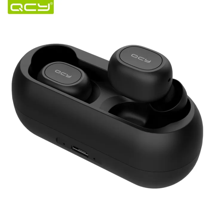 QCY QS1 Mini Dual V5.0 Wireless Headphones Bluetooth Earphones 3D Stereo Sound Earbuds with Dual Microphone and Charging box