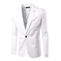2022 Fashion Men Blazer Coat Single Button Turn-down Collar Formal Suit Jacket Plus Size Suit Coat Wedding. 